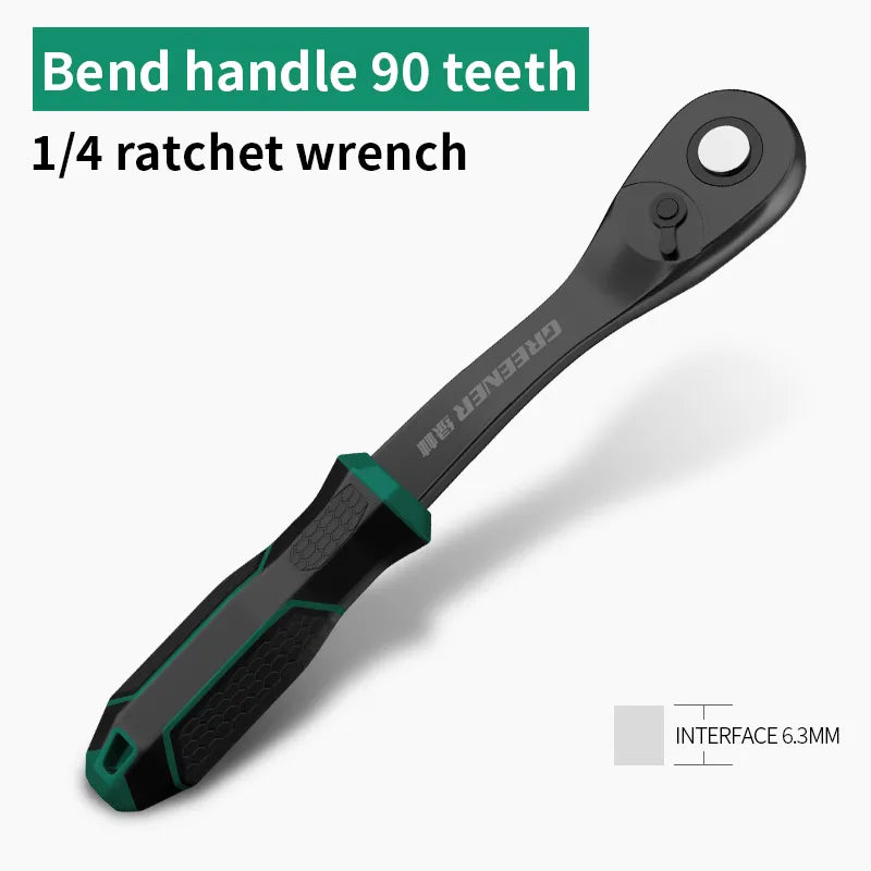 1/4" 3/8" 1/2" Ratchet 90-Tooth